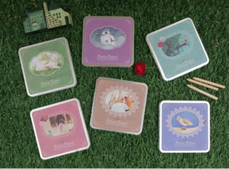 Korean Card Set in tin box - Fairy tale Birds & animals