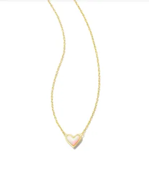 KS Framed Ari Heart Gold Pendant Necklace