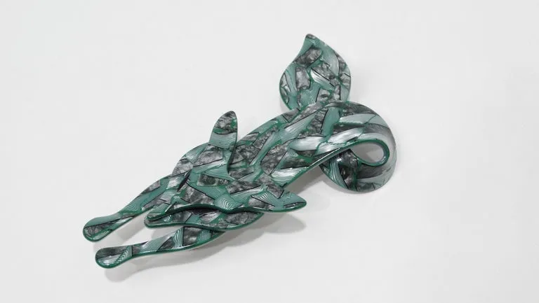 Lea Stein Green Mosaic Brooch