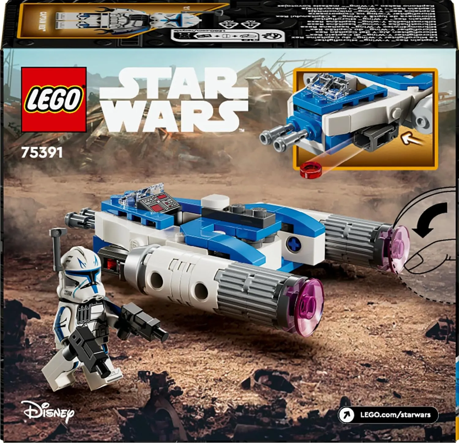 LEGO Star Wars Captain Rex Y-Wing Microfighter Set 75391 Building Blocks Toys for 6  Gift for Boys and Girls