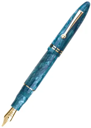 Leonardo Officina Italiana Furore Fountain Pen - Emerald Blue Gold