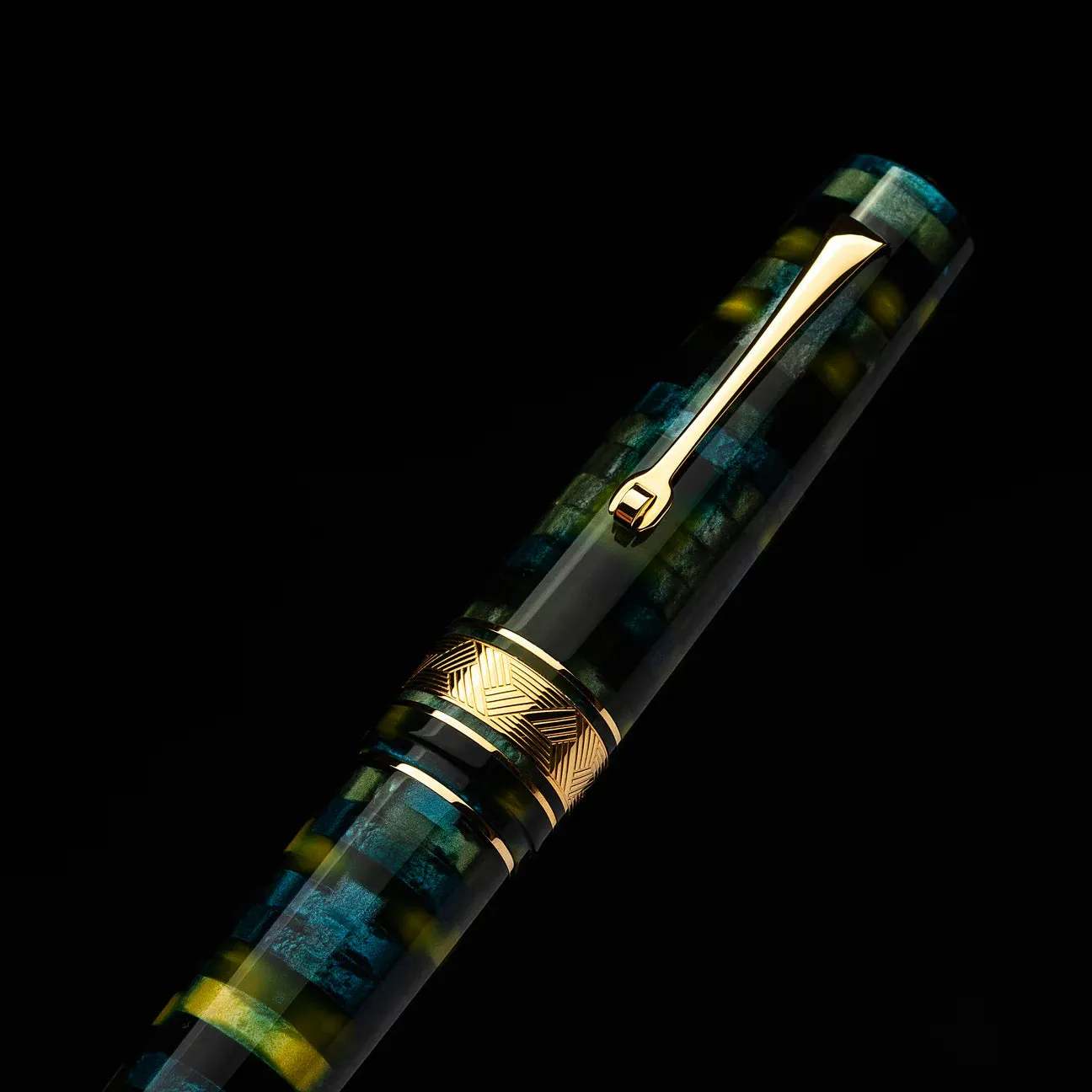 Leonardo Officina Italiana Momento Zero Grande Mosaico Fountain Pen and Ink Gift Set - Baobab Gold