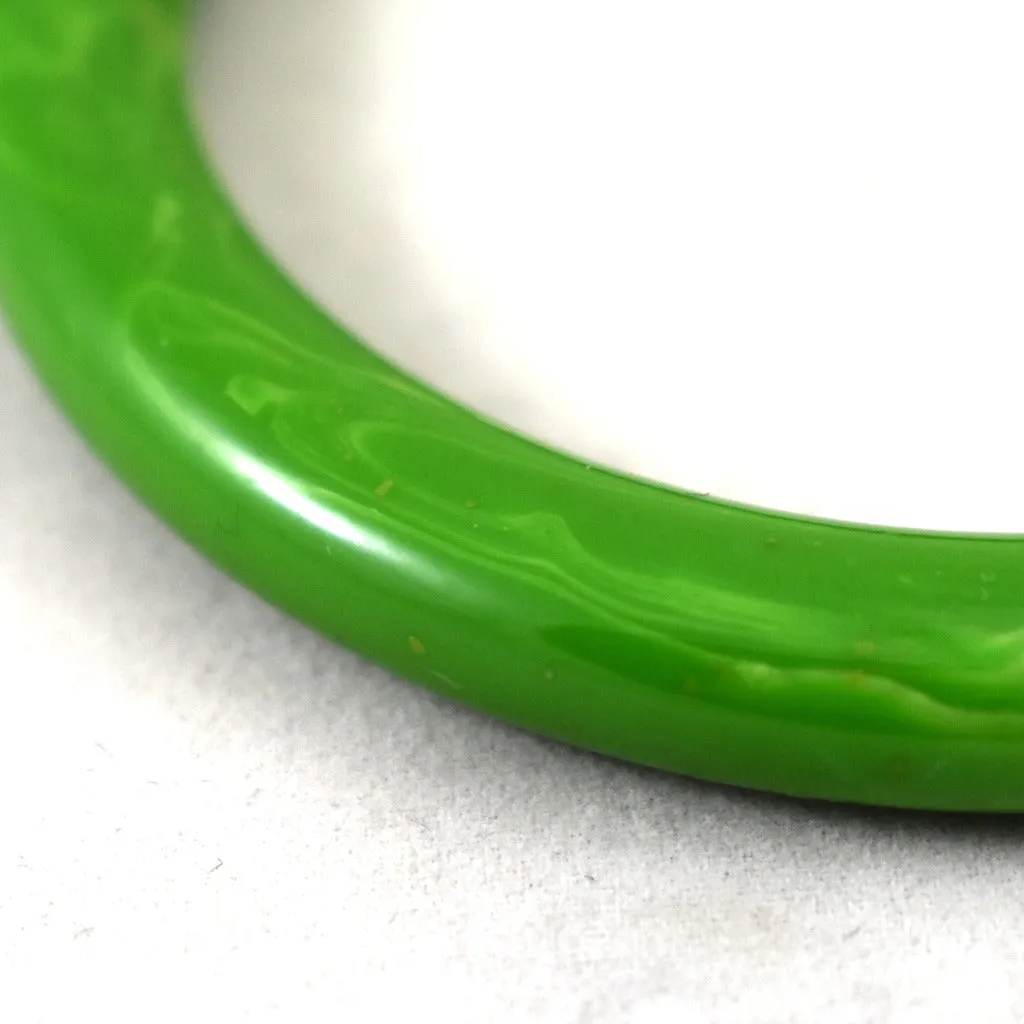 Lime Green Swirl Bakelite Bangle