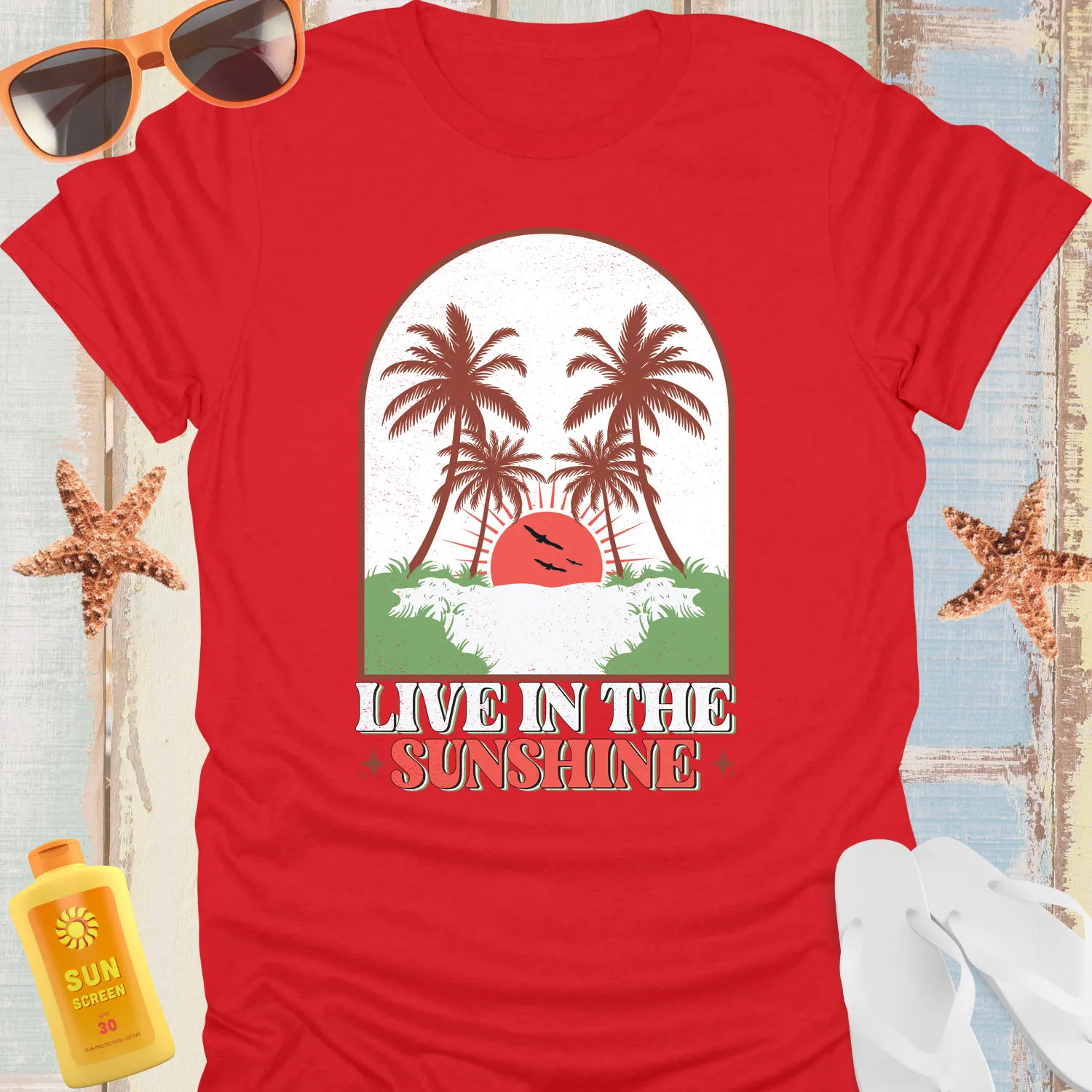 Live In The Sunshine Tee Vibrant Summer Design