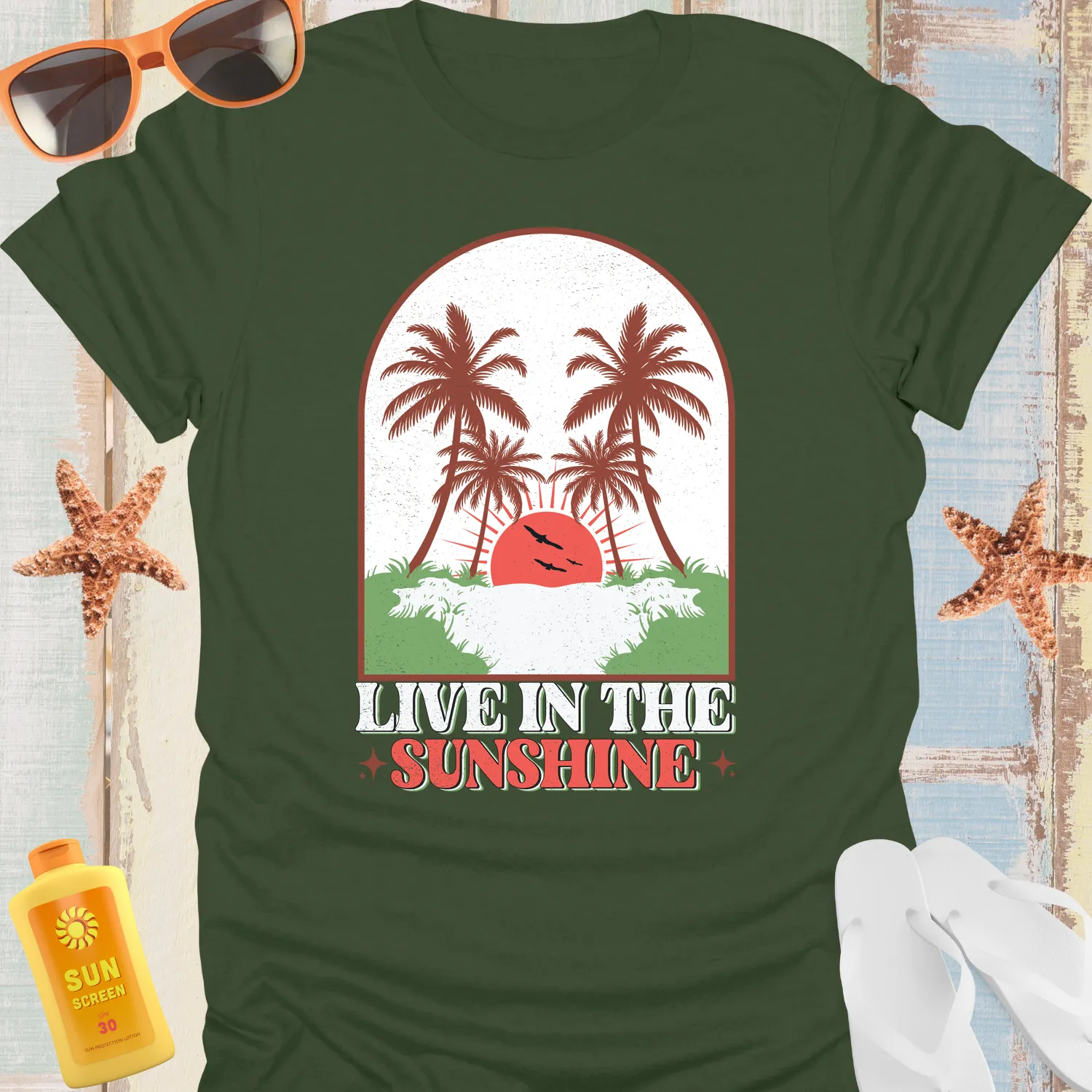 Live In The Sunshine Tee Vibrant Summer Design