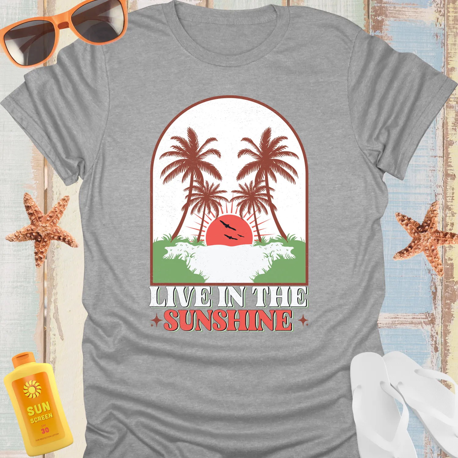 Live In The Sunshine Tee Vibrant Summer Design