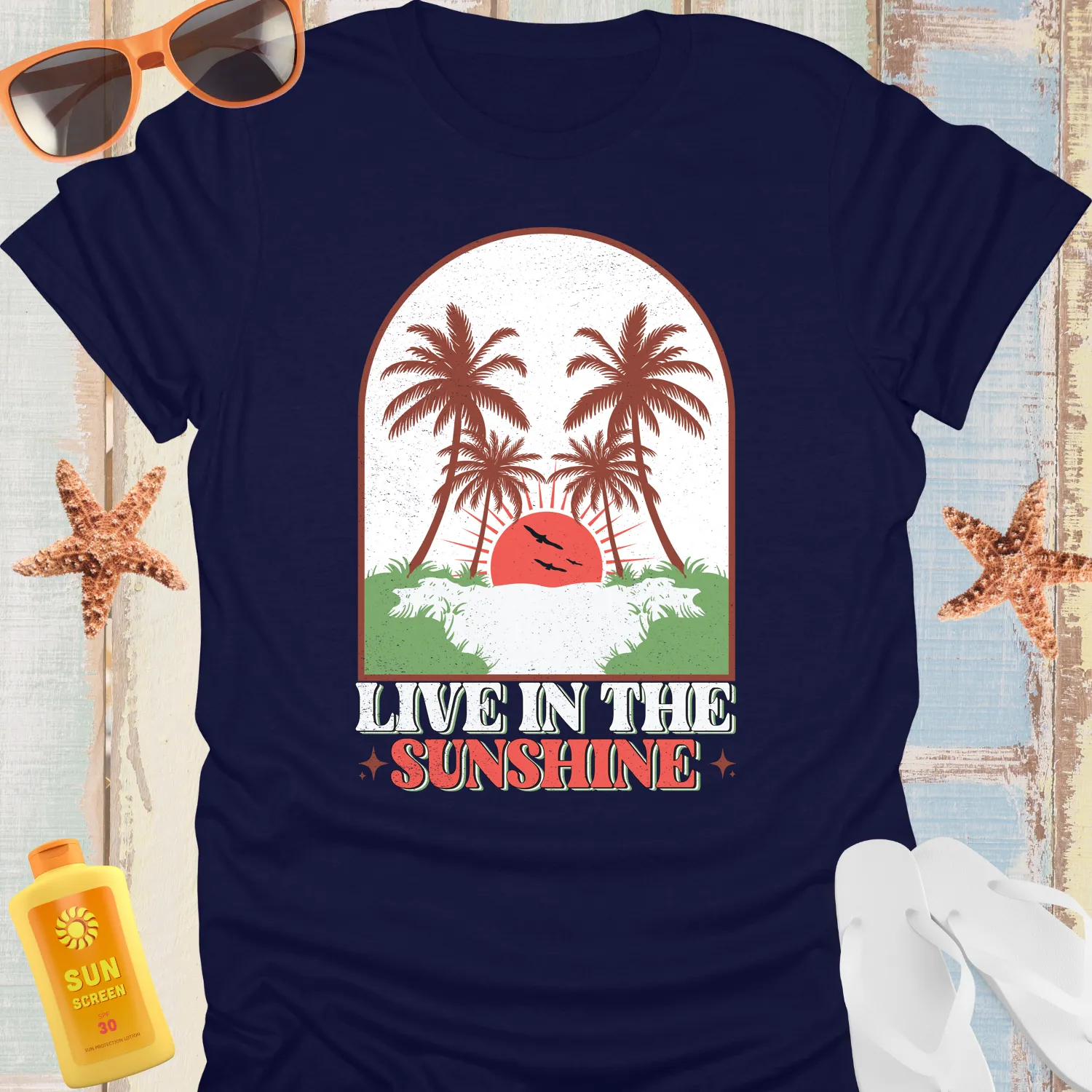 Live In The Sunshine Tee Vibrant Summer Design