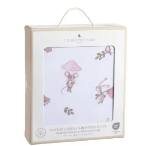 Living Textiles - Cotton Jersey Fitted Sheet, Mushroom House