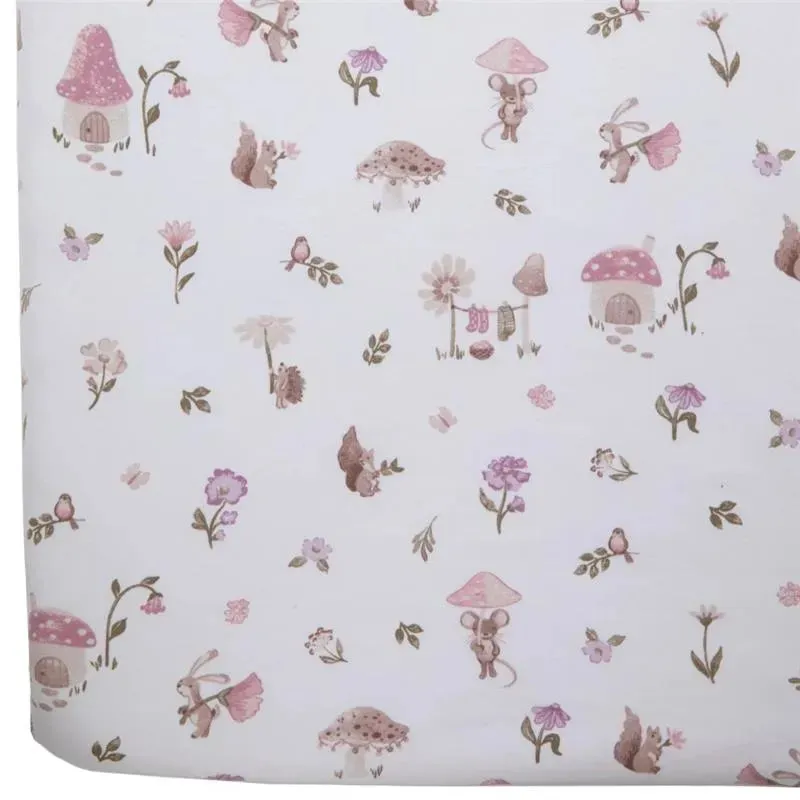 Living Textiles - Cotton Jersey Fitted Sheet, Mushroom House