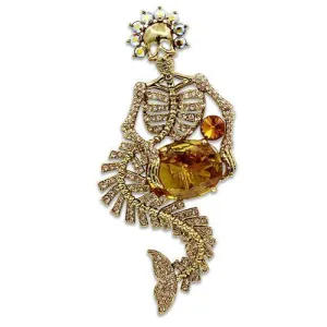 LO2411 Gold White Metal Brooches with AAA Grade CZ in Topaz