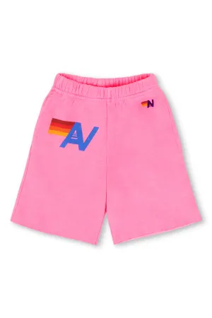 LOGO KIDS SWEATSHORTS - NEON PINK