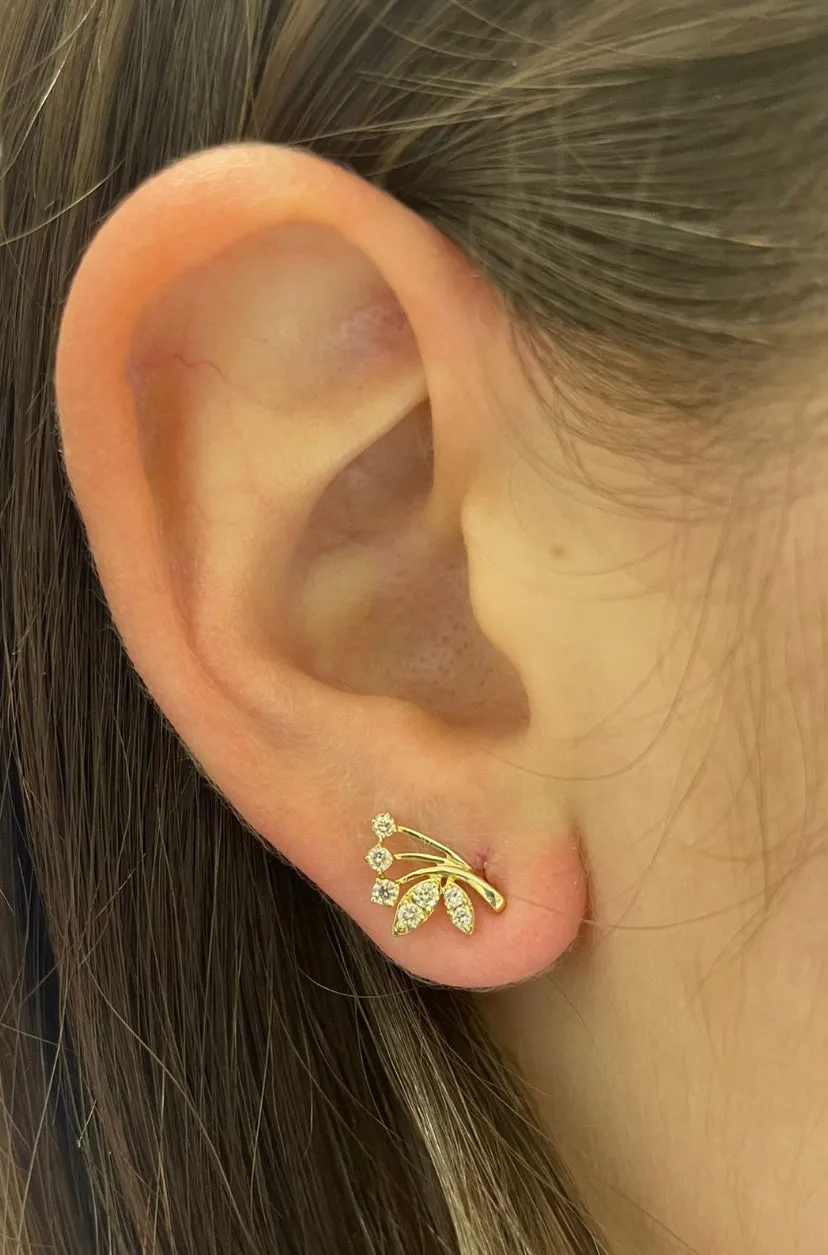 Lotus Flower Diamond Earrings
