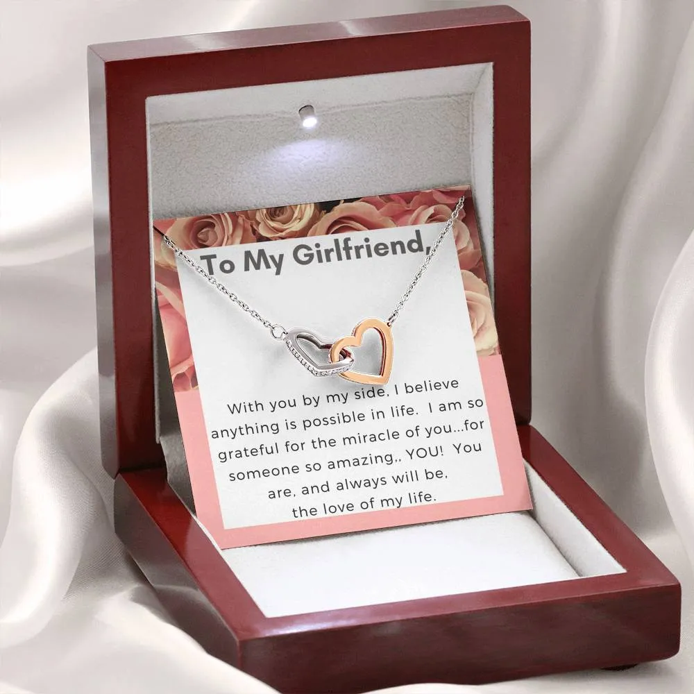 Love of my life-Interlocking Hearts Necklace for Girlfriend