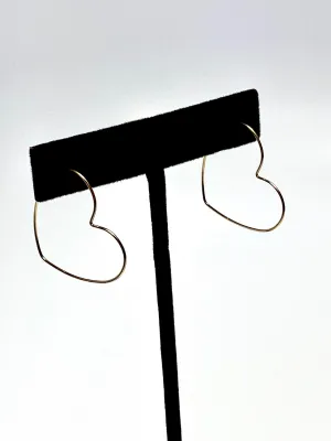 Lovely Heart Shape Beading Hoop Earrings (14KGF) SKU 4011808