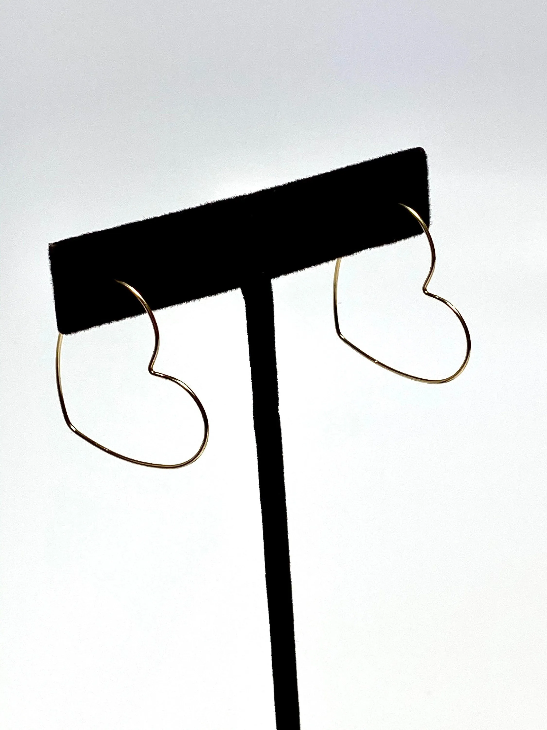 Lovely Heart Shape Beading Hoop Earrings (14KGF) SKU 4011808