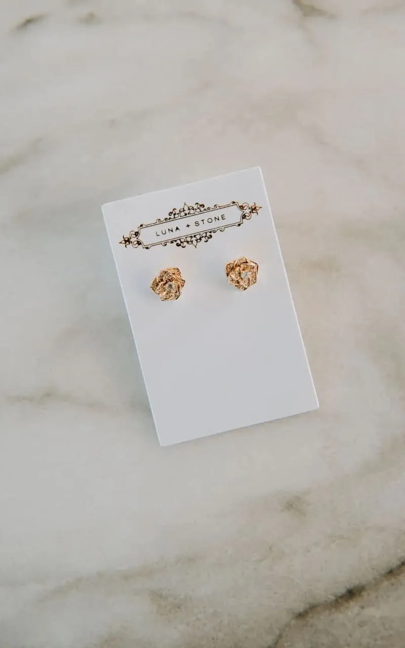 Luna   Stone- Rosebud Earring