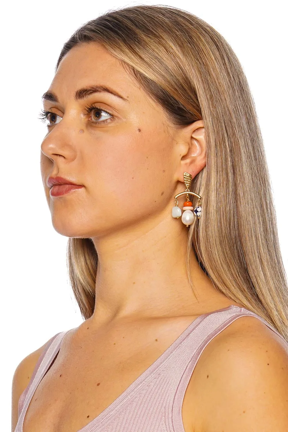 Lupe Beaded Chandelier Earrings