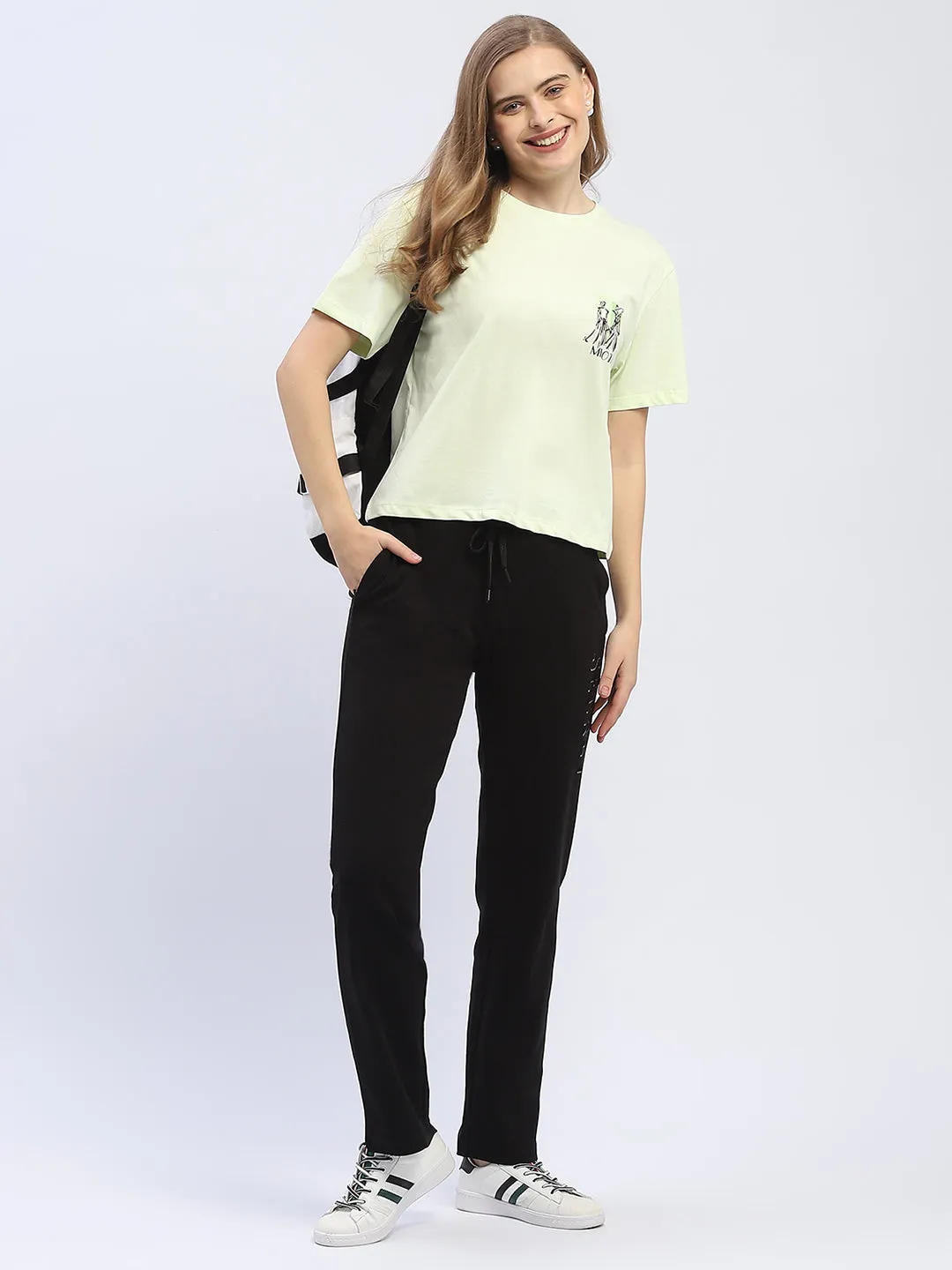 Madame Graphic Print Neon Green Regular T-Shirt