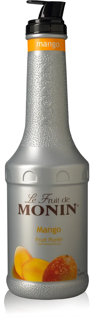 Mango Purée - Monin - Premium Fruit Purees - 4 x 1L Plastic Bottle