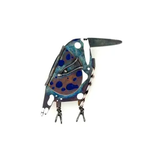 Marsh Heron Pin/Locket (shell inside)