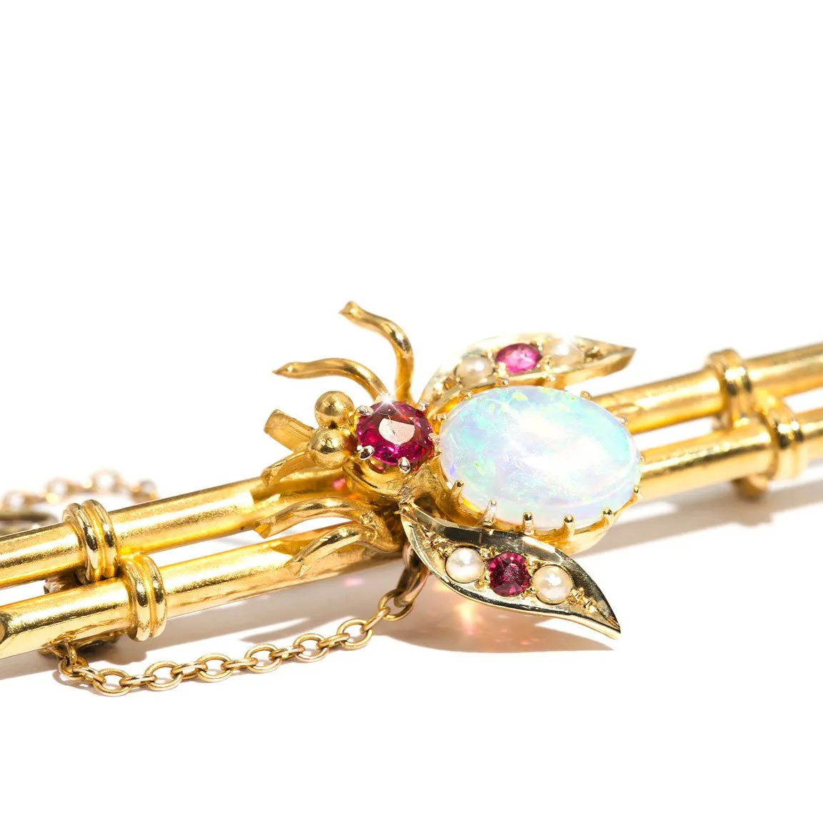 Matilda Edwardian Antique 15 Carat Opal Bee Vintage Brooch