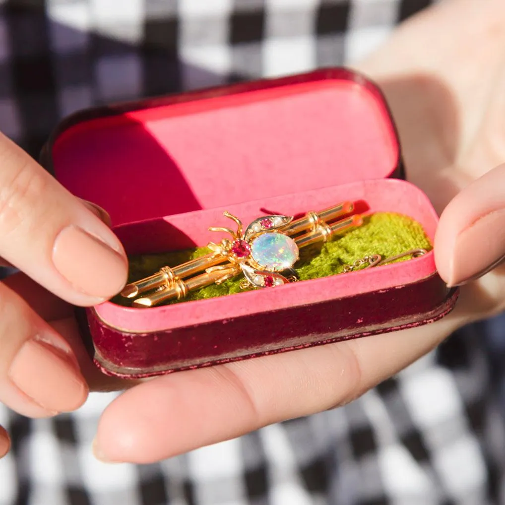 Matilda Edwardian Antique 15 Carat Opal Bee Vintage Brooch