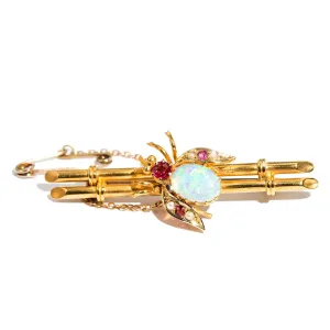 Matilda Edwardian Antique 15 Carat Opal Bee Vintage Brooch