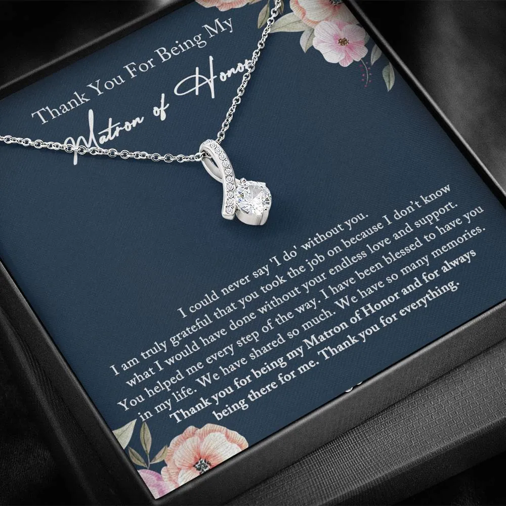 Matron of Honor Thank You Gift from Bride, Matron of Honor Gift Necklace, Matron of Honor Gift