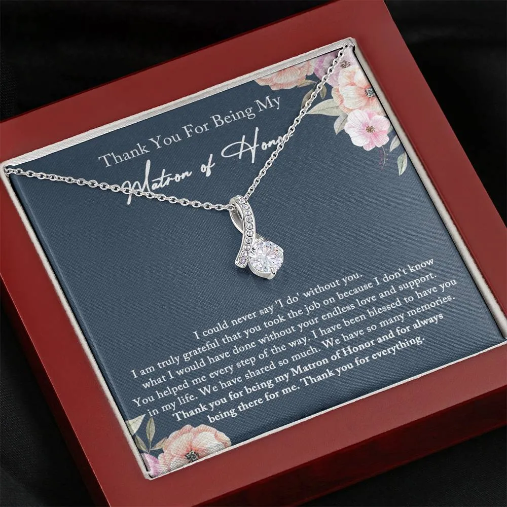 Matron of Honor Thank You Gift from Bride, Matron of Honor Gift Necklace, Matron of Honor Gift