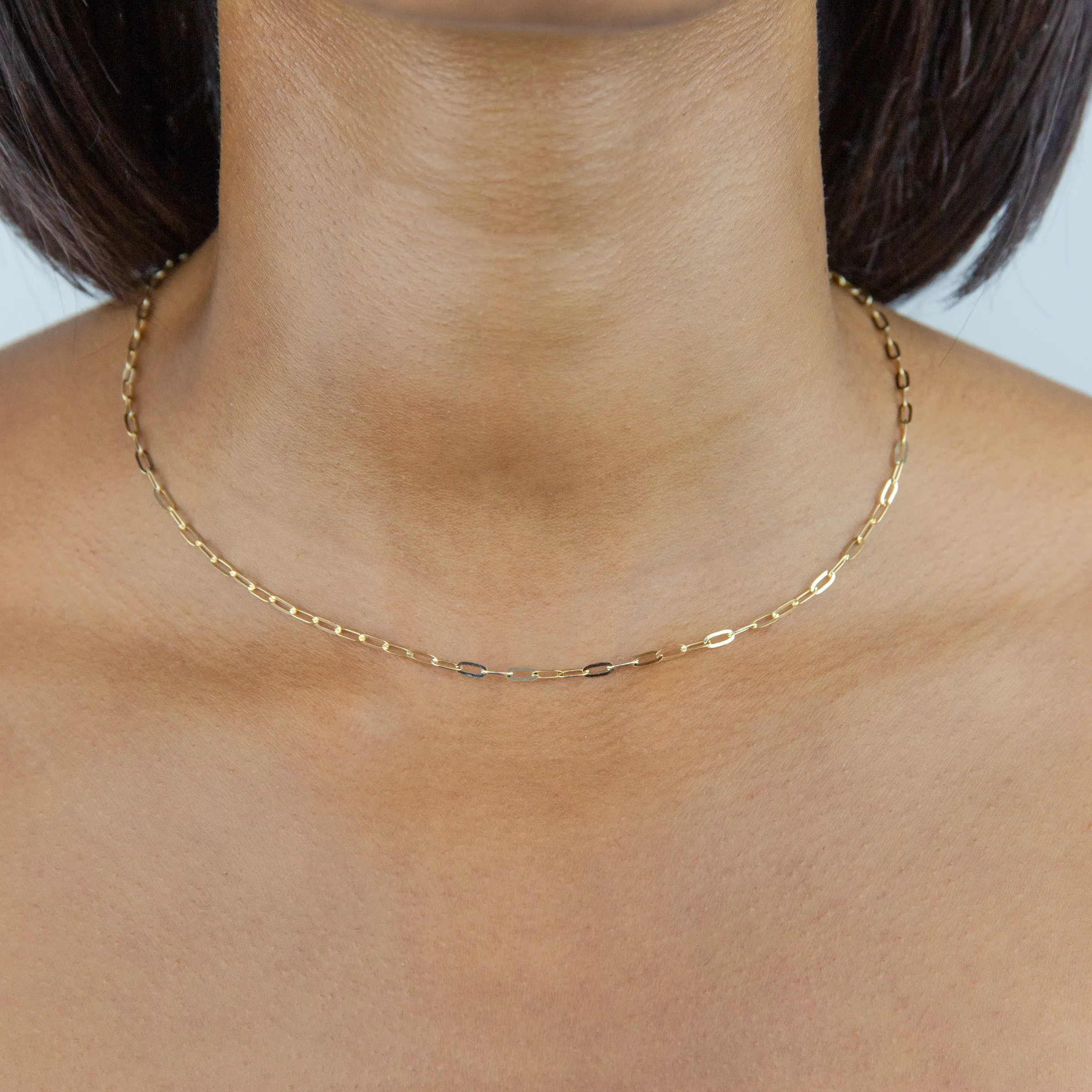 Medium Paperclip Chain Necklace 14K