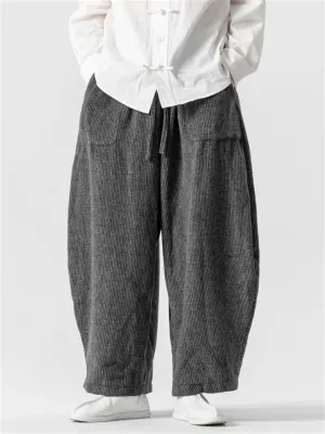 Men's Chinese Style Autumn Oversized Thick Pants