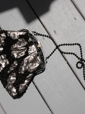 Metallic Beaded Frame Bag