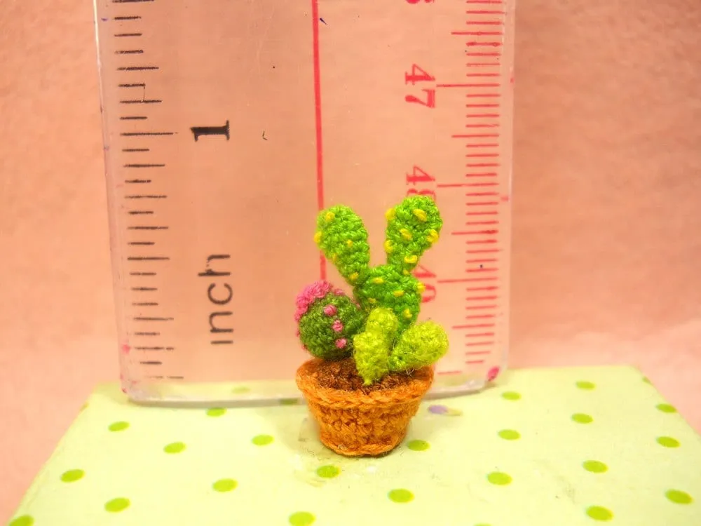 Micro Cactus Type 04 -Tiny Crochet Cactus Amigurumi Plant - Made to Order