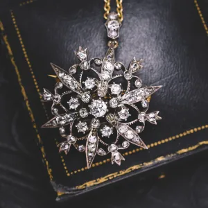 Mid-Victorian Diamond Snowflake Pendant