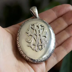 Mid-Victorian Sterling Silver Oversized Locket