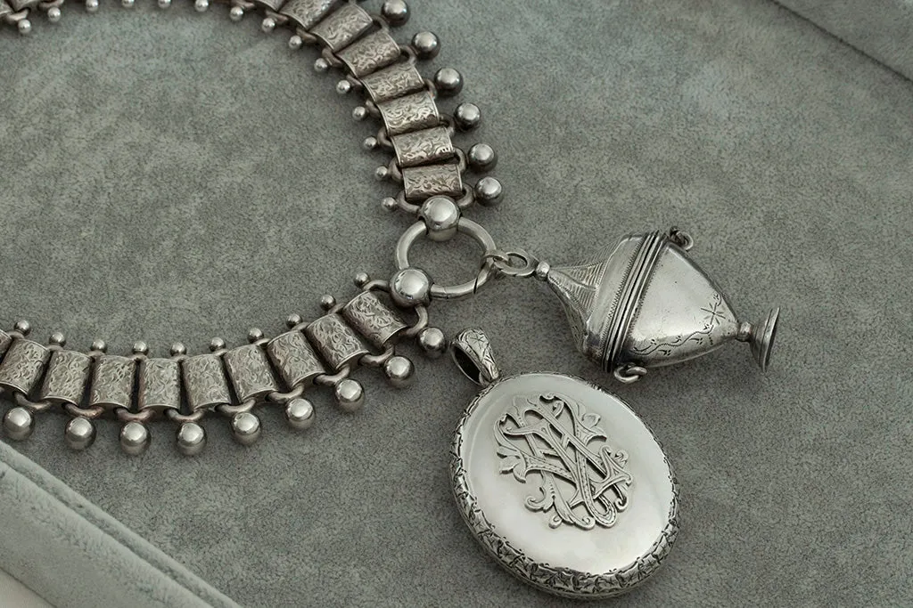 Mid-Victorian Sterling Silver Oversized Locket
