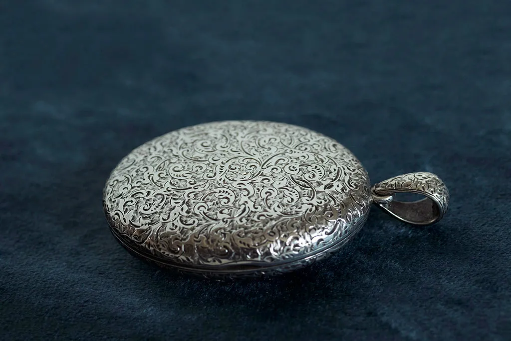 Mid-Victorian Sterling Silver Oversized Locket