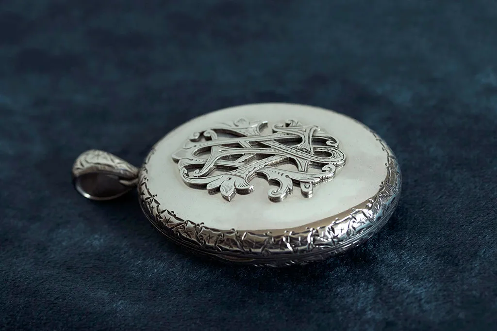Mid-Victorian Sterling Silver Oversized Locket
