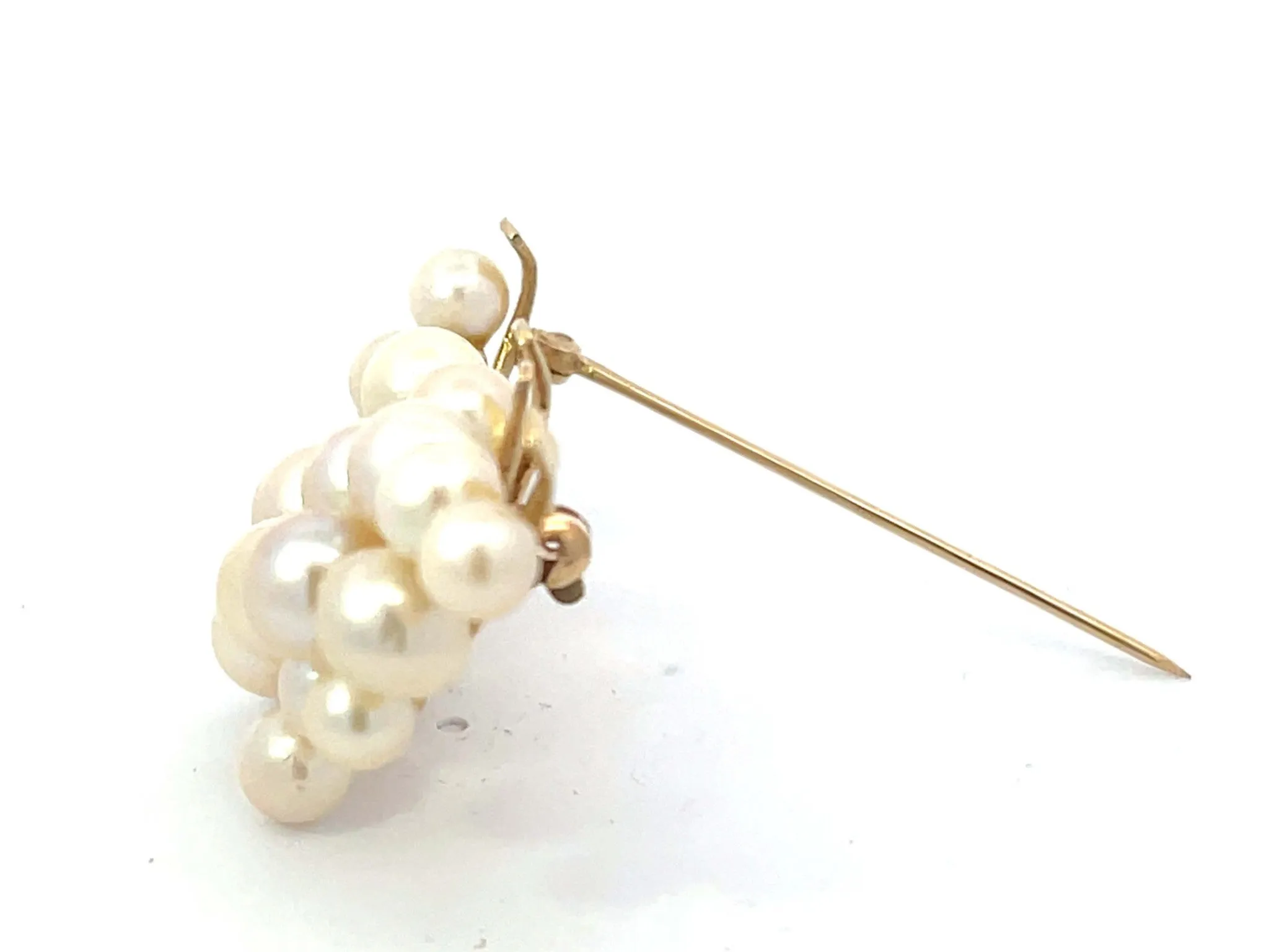 Mings Hawaii Pearl Branch Brooch in 14k Yellow Gold