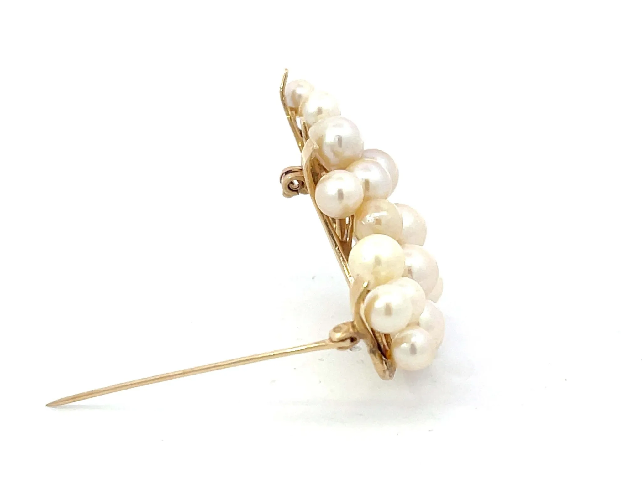 Mings Hawaii Pearl Branch Brooch in 14k Yellow Gold