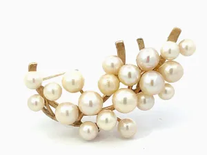 Mings Hawaii Pearl Branch Brooch in 14k Yellow Gold