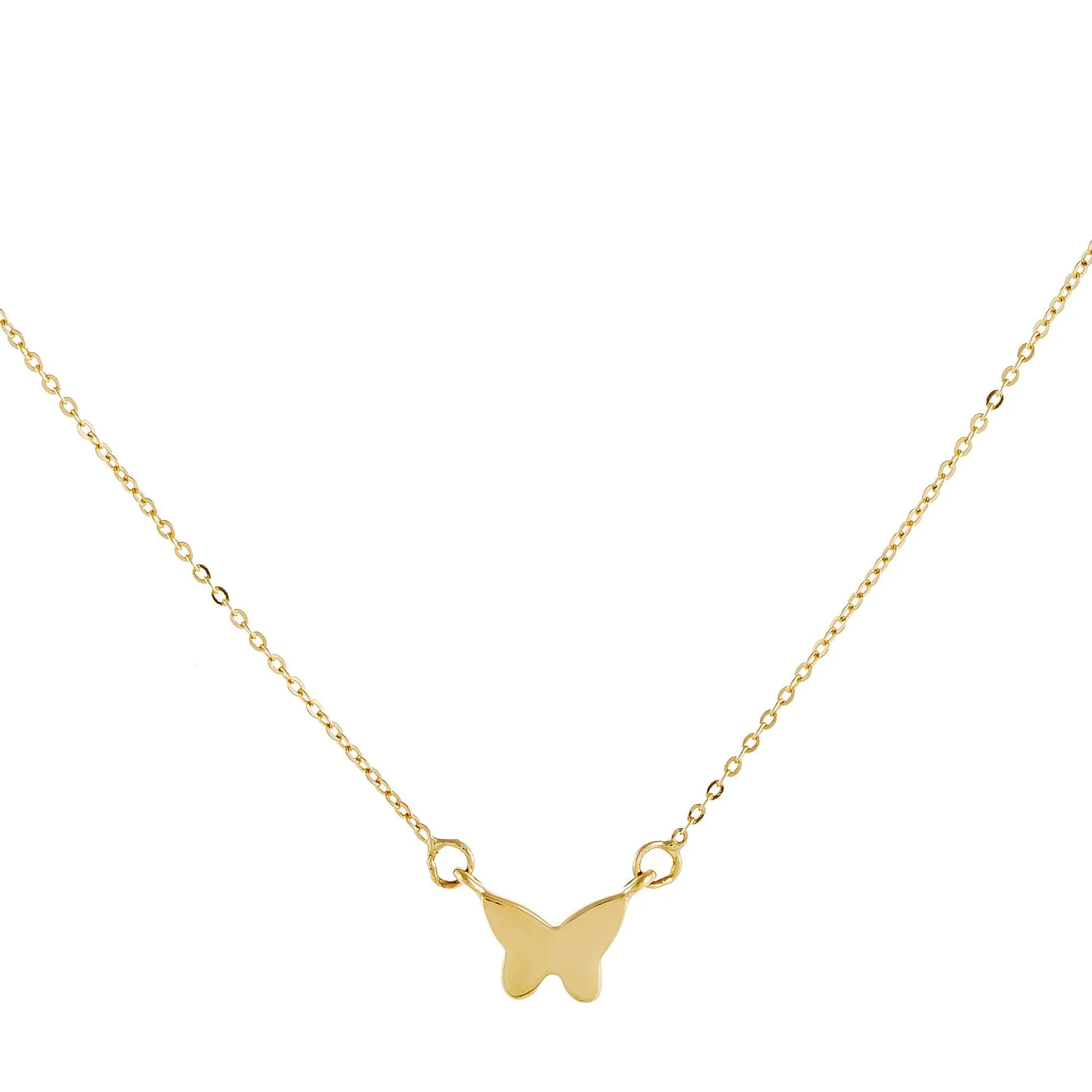 Mini Butterfly Necklace 14K