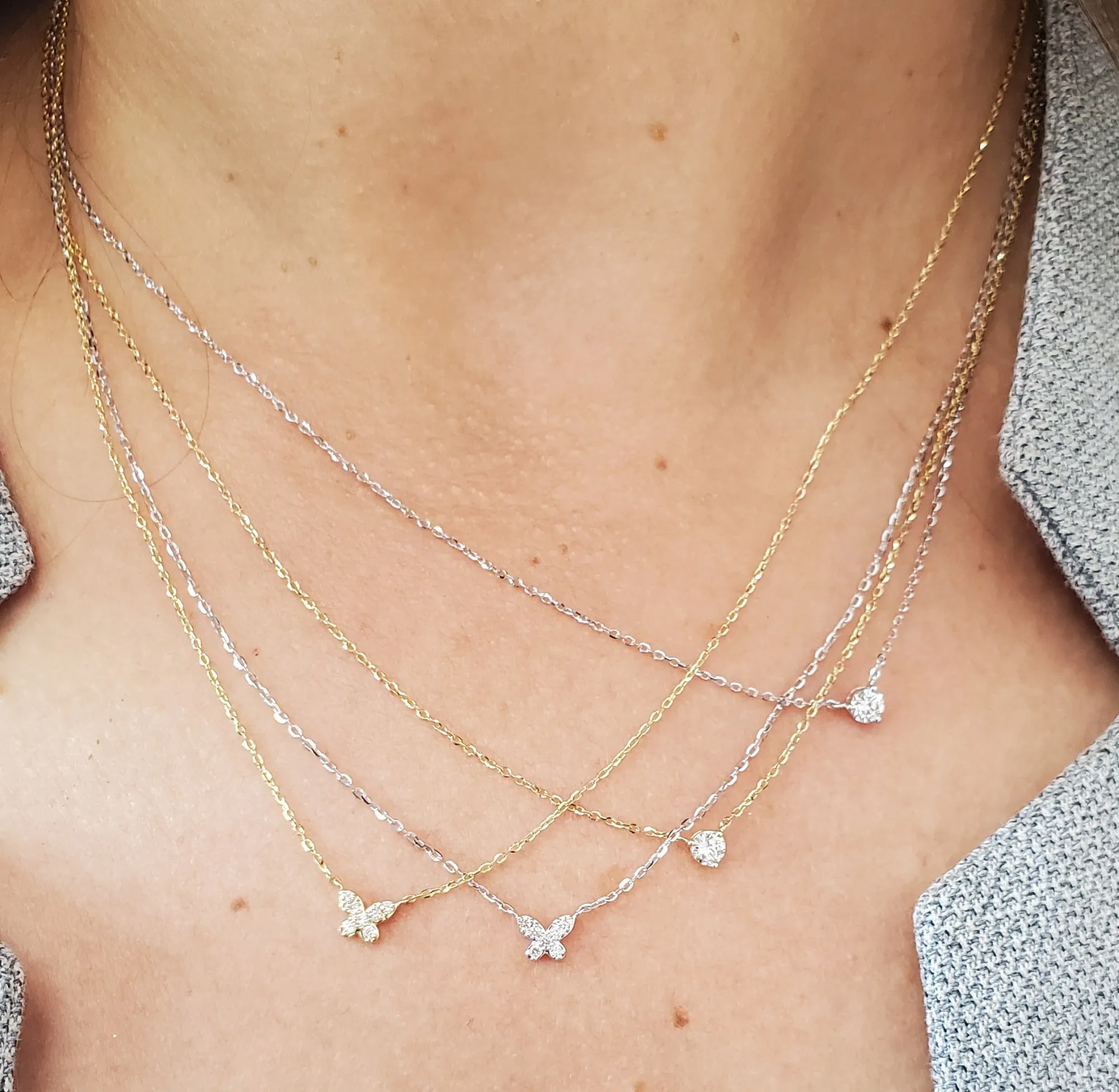 Mini Diamond Butterfly Pendant