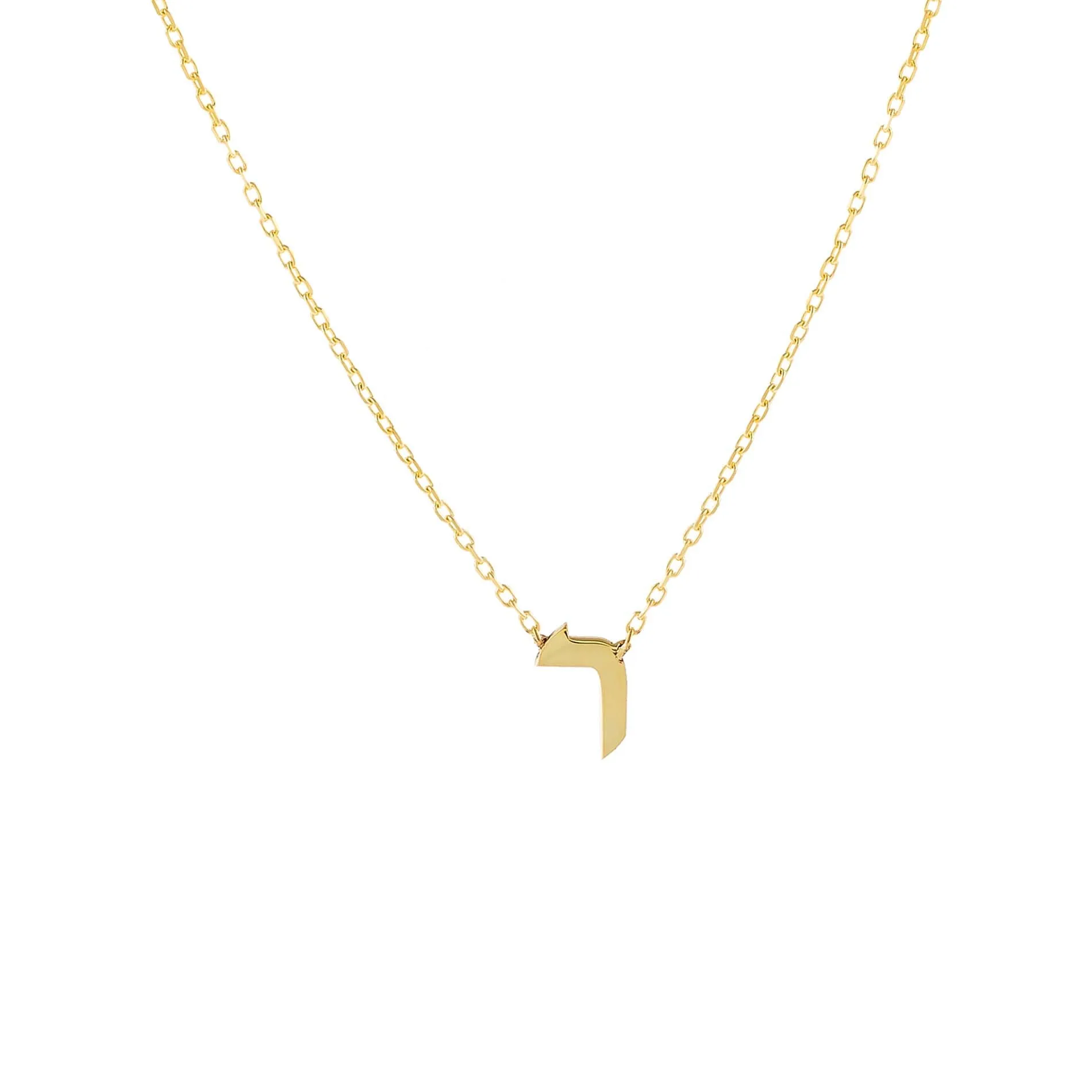 Mini Hebrew Initial Necklace