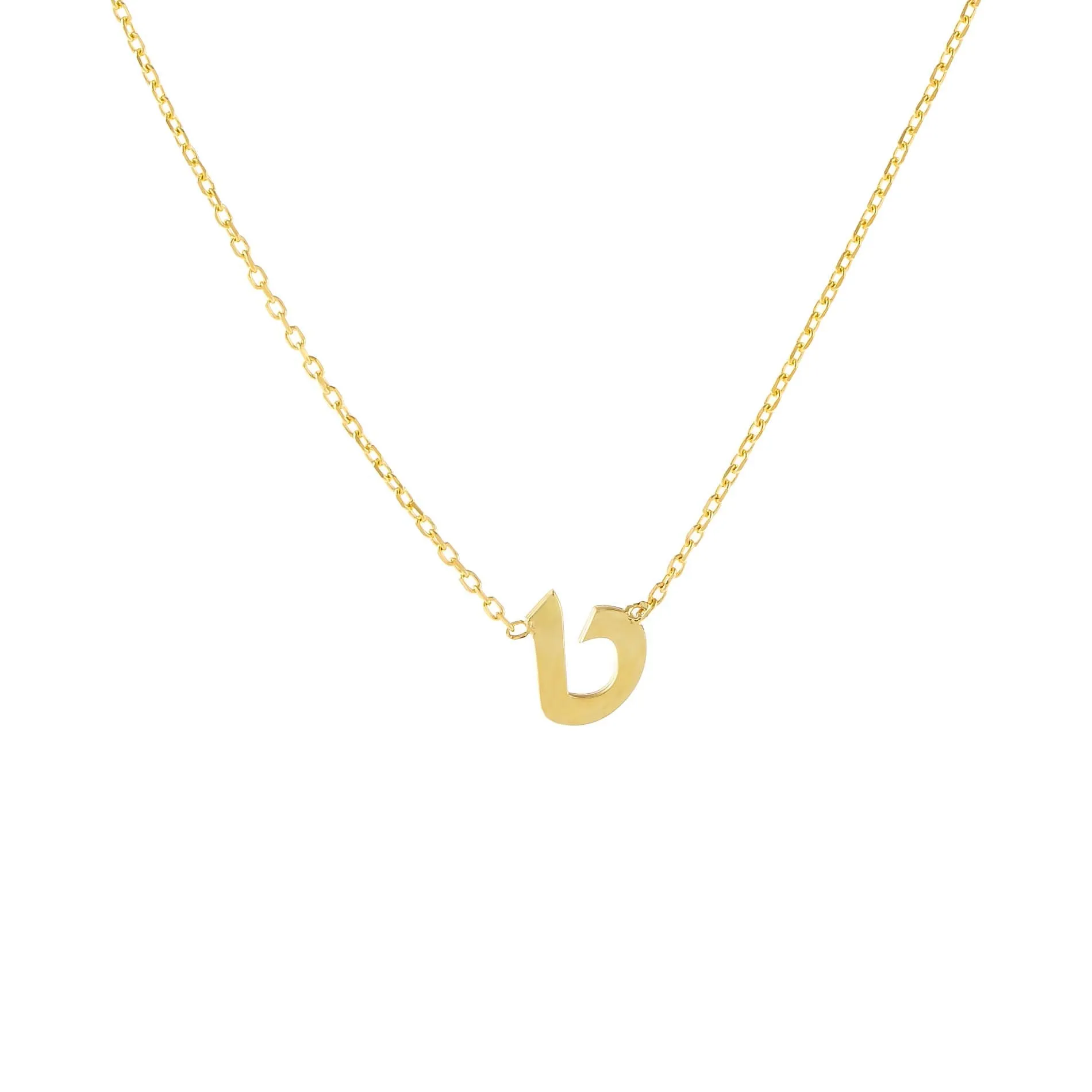 Mini Hebrew Initial Necklace