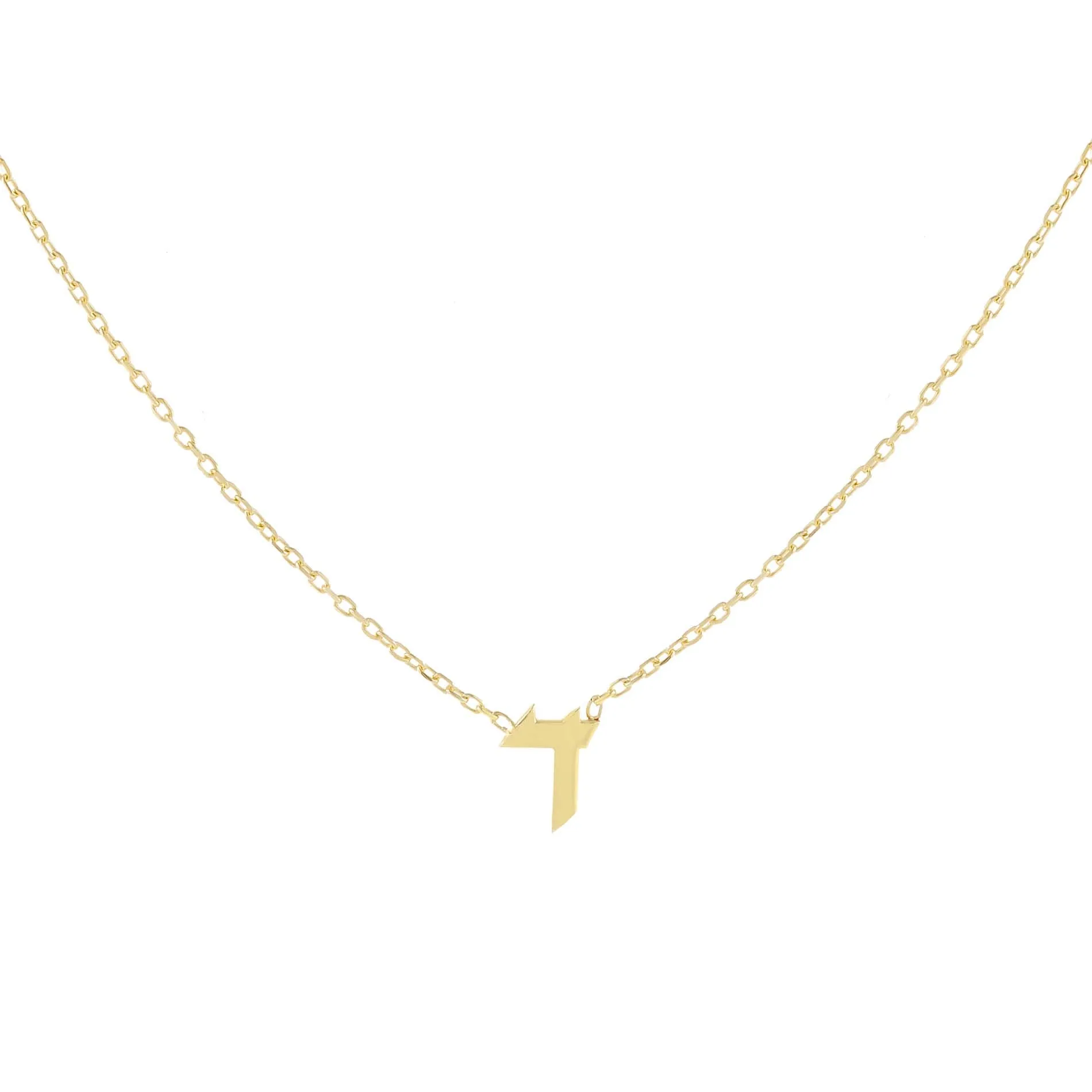 Mini Hebrew Initial Necklace