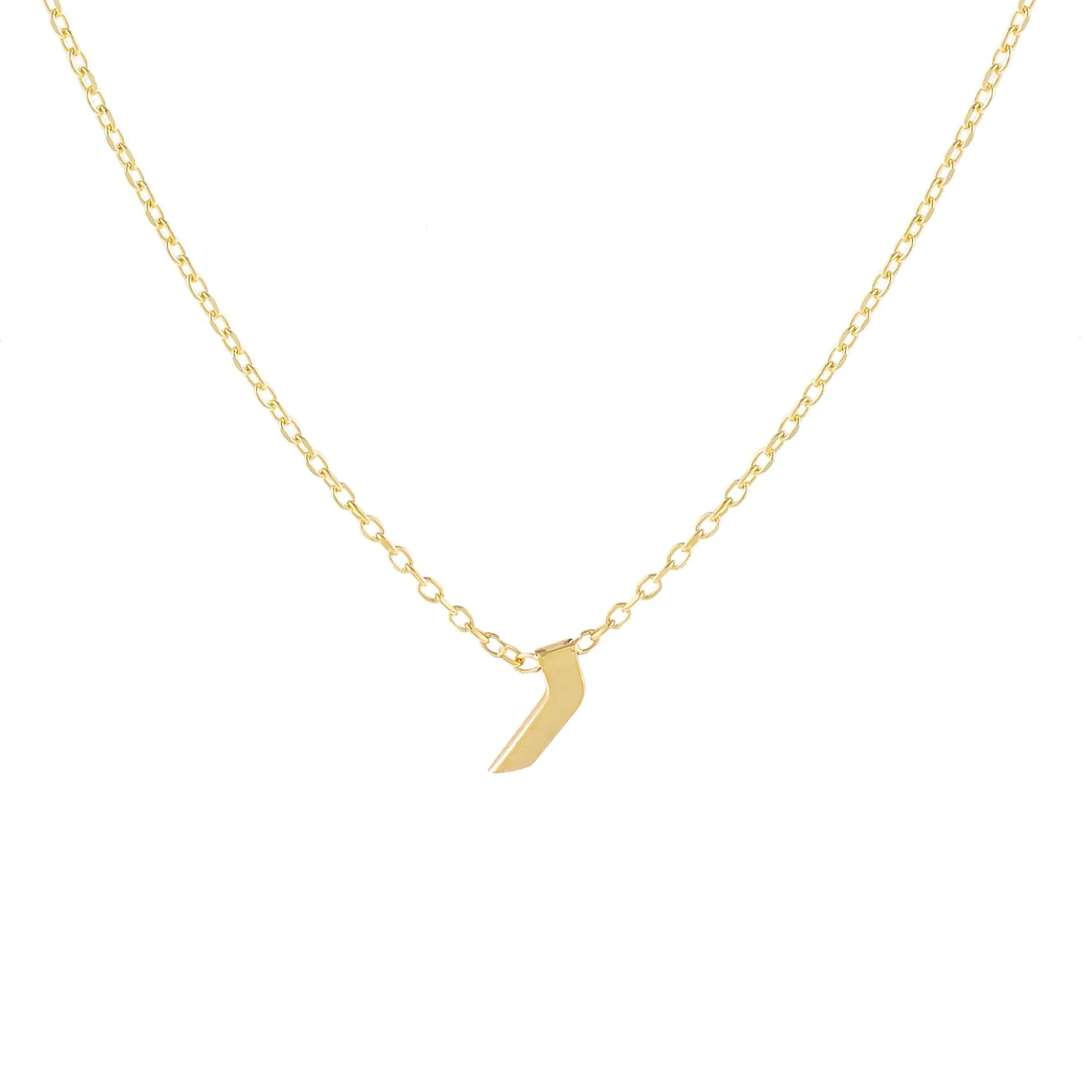 Mini Hebrew Initial Necklace