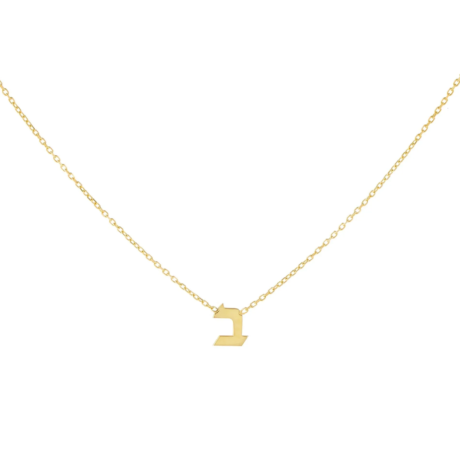 Mini Hebrew Initial Necklace