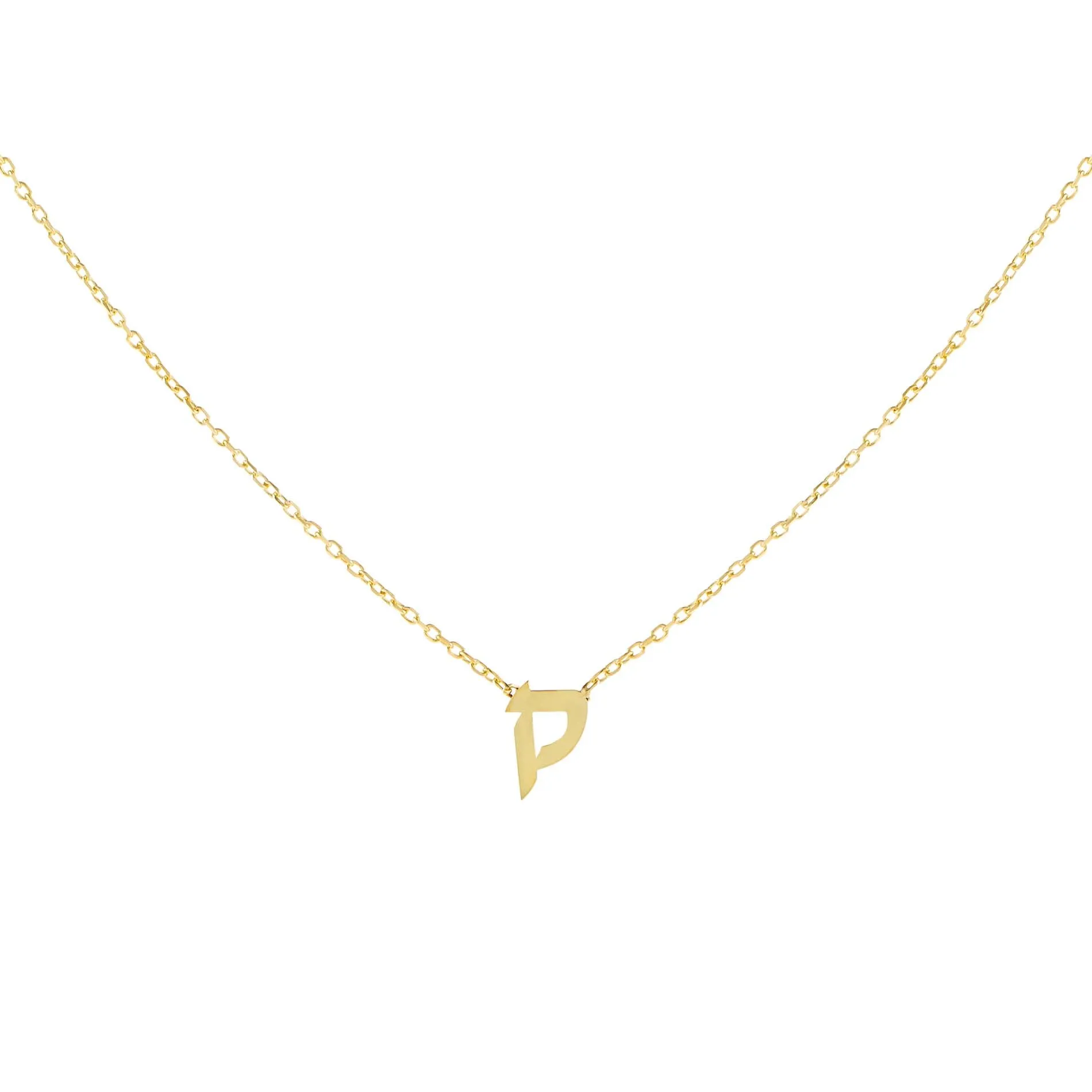 Mini Hebrew Initial Necklace
