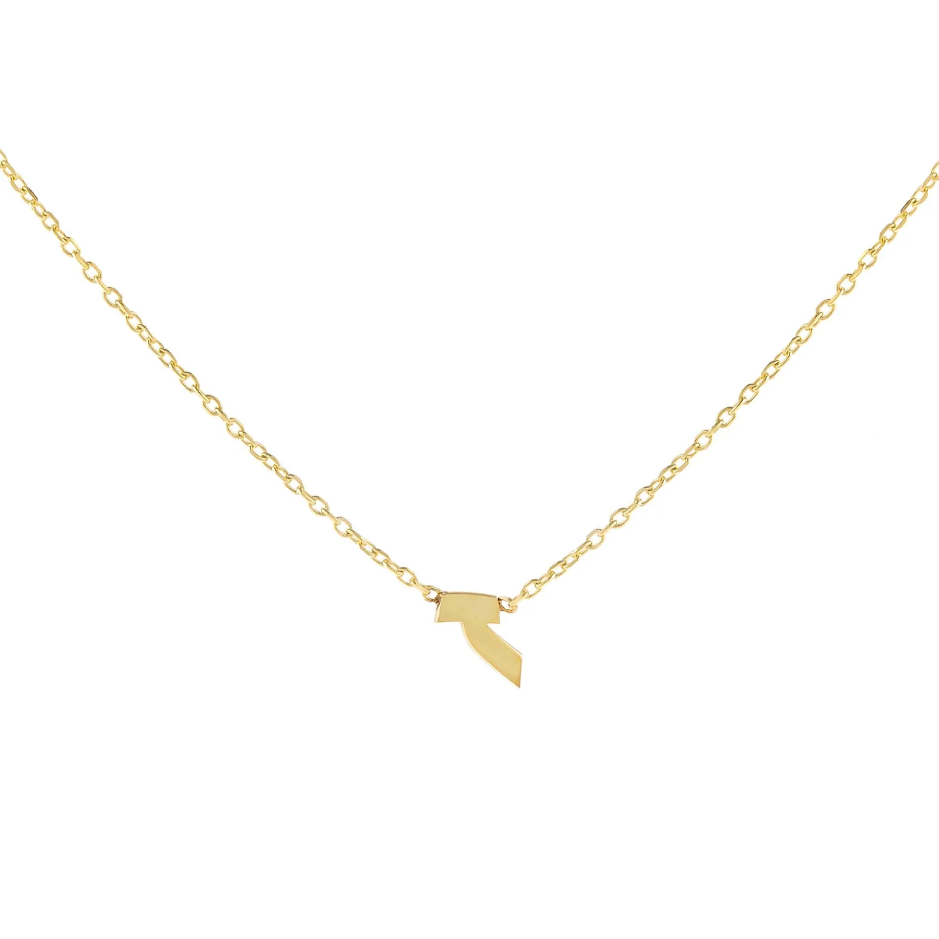 Mini Hebrew Initial Necklace